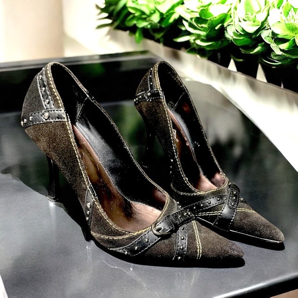 Mia Black Suede Pointy Toe Heel - Picture 8 of 16